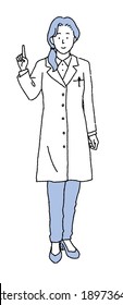 Simple Touch Full Body Illustration Of Female Doctor