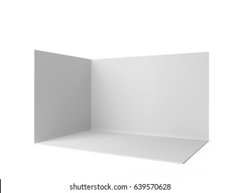 Simple Trade Show Booth. 3d Illustration Isolated On White Background 