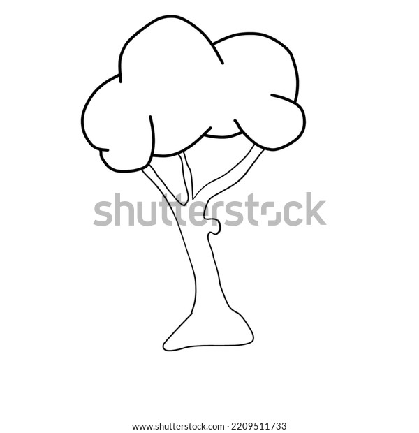 Simple Tree Clip Art Black White Stock Illustration 2209511733 ...