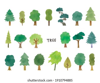 simple tree illustration icon set