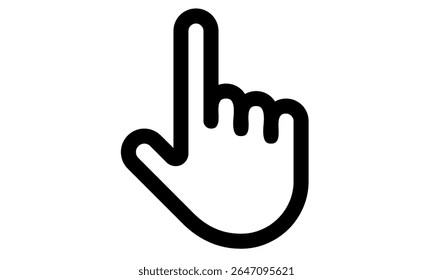 Simple vector illustration of a hand cursor, symbolizing guidance or selection. Clean and minimal, perfect for tech, interface, or instructional designs.