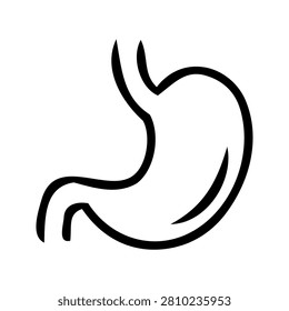 Simple vector illustration of a stylized stomach drawn with a single unbroken line.