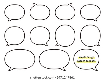 Simple Vector Speech Bubble Illustration, Icon Set