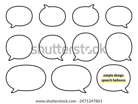 Simple Vector Speech Bubble Illustration, Icon Set