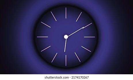 Simple watch face with fast-moving hands. Design. Time on clock is going fast. Hands on clock go fast and speed up time
