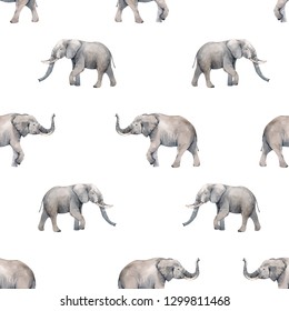 Simple Watercolor Pattern Elephant