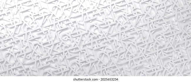 Simple white background. Geometric shapes and lines pattern. 3d illustration - Shutterstock ID 2025653234