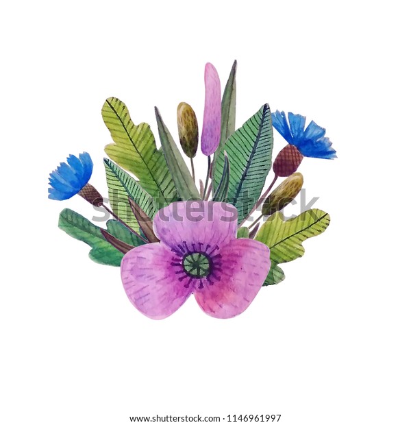 Simple Wild Flowers Stock Illustration 1146961997