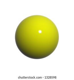 simple yellow 3d ball with raytrace texture