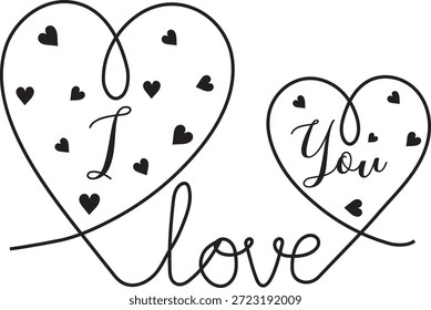 A simple yet elegant declaration of love, featuring 'i love you' within intertwined hearts