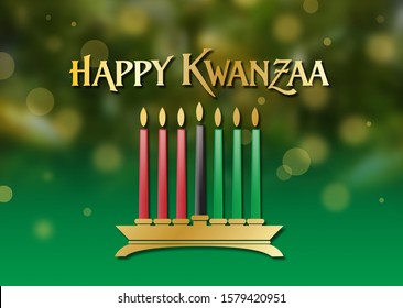 Simple yet elegant graphic design celebrating the cultural Afro-American, Pan-African year end celebration of Kwanzaa. Art suitable for related greeting cards, backgrounds, headers, etc.  - Powered by Shutterstock