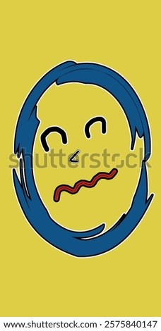 A simple, yet expressive cartoon face, the image conveys a sense of nausea and distaste.