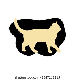 A simple yet striking black cat silhouette against a light background, showcasing a minimalist design. - Powered by Shutterstock