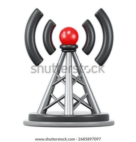 Simplified icon representing wireless communication and signal transmission, ideal for tech, networking, and communication content.