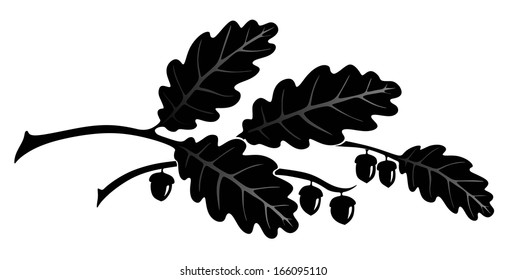 simplified illustration of oak leaves for decoration