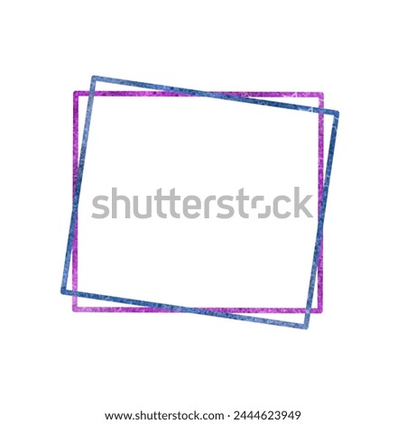 Simplistic Blue and Purple Double Square Border Foto stock © 