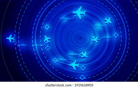 Simulation screen showing various flights for transportation and passengers.