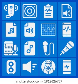 Sine Wave Graphic, Microphone Voice Audio Tool With Cord, Smartphone, Microphone, Audio Icon Set Suitable For Info Graphics, Websites And Print Media And Interfaces