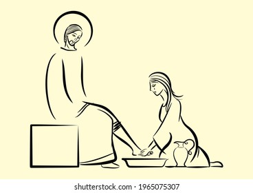 Sinful Woman Anointing Jesus' Feet With Perfume