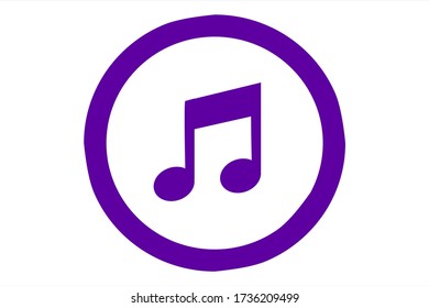 Sing Music Note On White Background Stock Illustration 1736209499