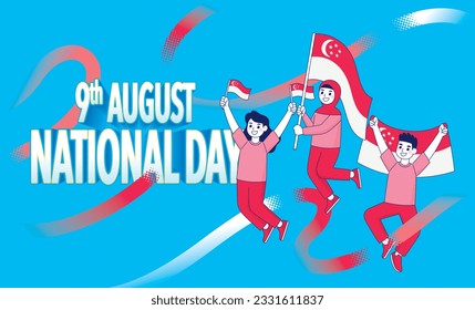 Singapore Celebrates 58th National Day Banner - Powered by Shutterstock