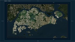 Singapore Composition. High-res Satellite Map