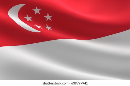 Singapore Flag. 