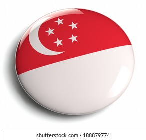 Singapore Flag Design Round Badge.