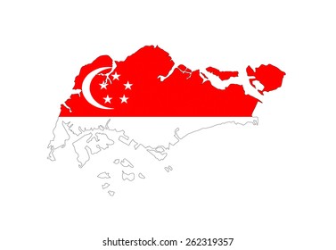 Singapore Flag Map