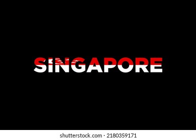 Singapore Text Filled Singapore Flag Texture Stock Illustration ...