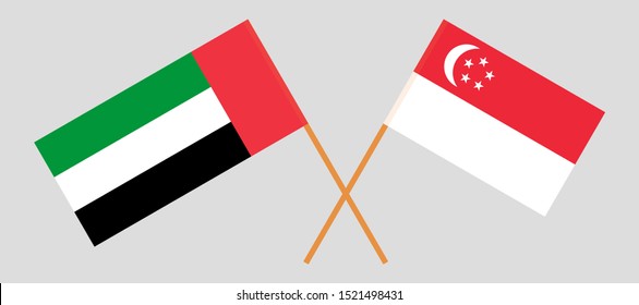 Singapore United Arab Emirates Singaporean Uae Stock Illustration