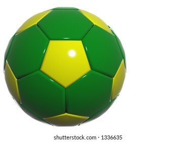 single 3d football soccer yellow-green ball