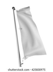 single blank vertical realistic flag mock-up