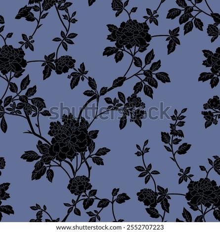 Single colour allover design pattern art and beautiful combination vintage flower