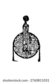 A single fixed pulley with rope and hook for lifting loads, showing simple machine mechanics and mechanical advantage principle, old vintage illustration, 1897.