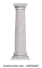 Single Greek Column Isolated On White