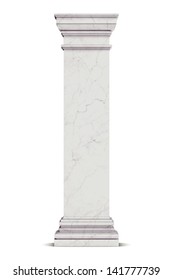 Single Greek Column Isolated On White