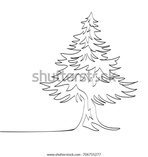 Single Line Drawing Tree Stock Illustration 706755277 | Shutterstock