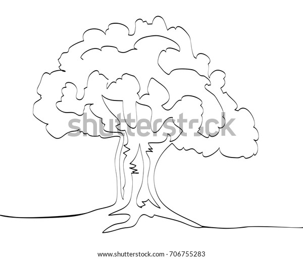 Single Line Drawing Tree Stock Illustration 706755283 | Shutterstock