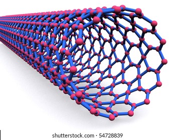 A single nanotube isolated on white