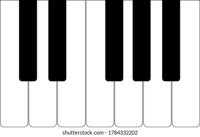 A Single Octave Of A Piano Key Board From C To B