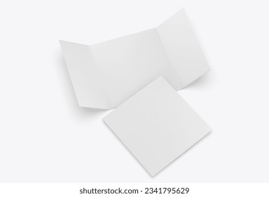 Single open gate fold brochure, 3 panel and six pages leaflet. blank white 3d illustration.	 - Shutterstock ID 2341795629
