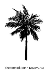 Single Palm Tree Silhouette Stock Illustration 1253399773 | Shutterstock