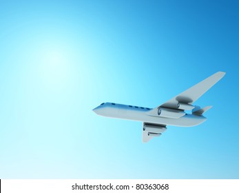 a single plane in a sky