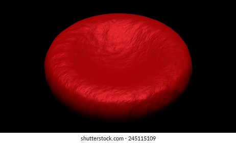 Single Red Blood Cell Detailed Image Render On Black