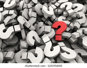 Single Red Question Mark Standing Out Stock Illustration 1241956045 ...