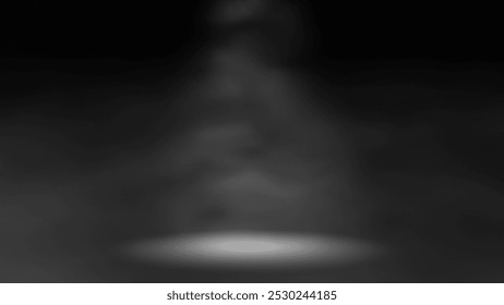 A single spotlight illuminates a dark stage shrouded in smoke, creating a dramatic and mysterious atmosphere. Perfect for visual projects that require impact and emotion. - Powered by Shutterstock