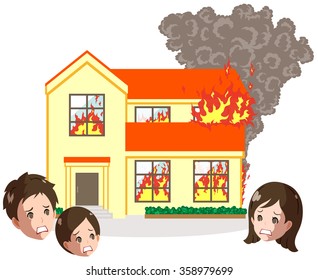 A Single-family House And Family / Fire