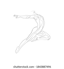 SINGLE-LINE DRAWING OF A DANCER. This hand-drawn, continuous, line illustration is part of a collection artworks inspired by the drawings of Picasso. Each gesture sketch was created by hand. 
