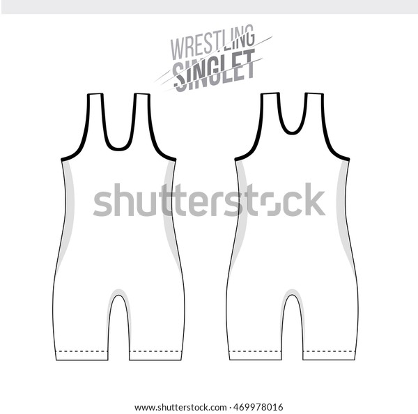Singlet Template Wrestling Tricot Isolated Design Stock Illustration